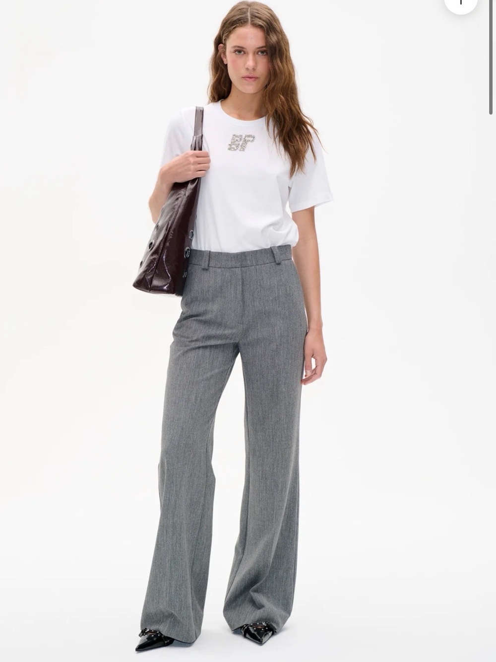 Baum und pferdgarten Tailored Gray Wide-Leg Trousers for Women smart casual NWT
